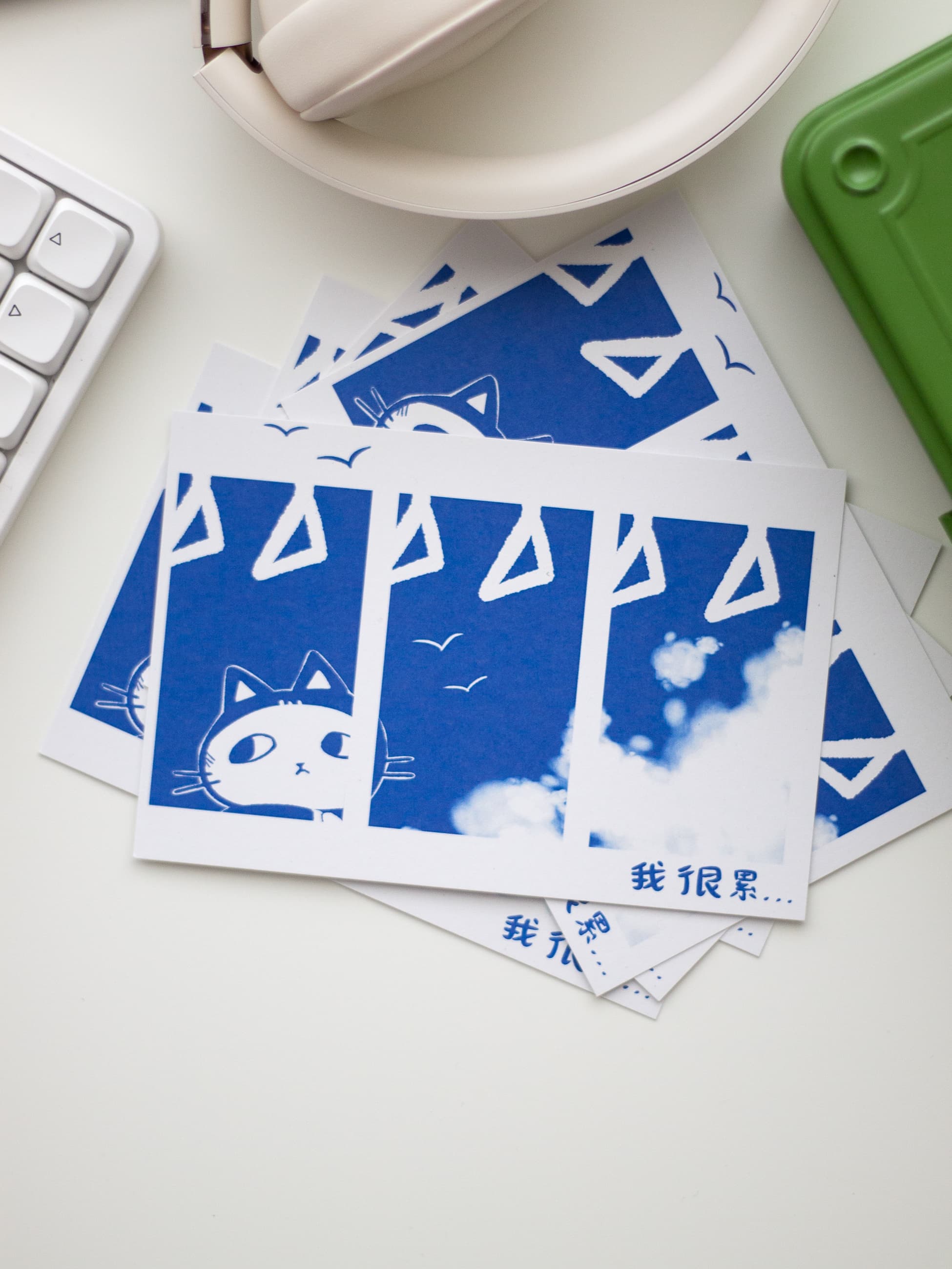 A studio style photo of the WoShi Cat 5:06 Train Print